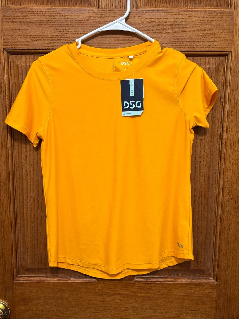 DSG Girls Movement Tee in Gold Heather. Sz L. NWT
